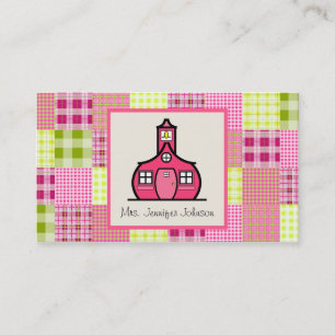 Carte De Visite Madras a inspiré le plaid/professeur rose d'écol
