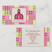 Carte De Visite Madras a inspiré le plaid/professeur rose d'école (Devant / Derrière)