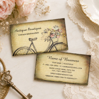 Carte De Visite Magasin d'Antiquités Vélo Vintage