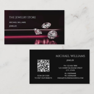 Carte De Visite Magasin de bijouterie de luxe Diamonds