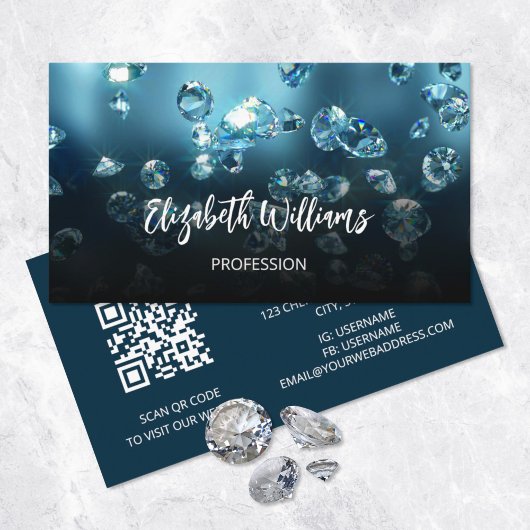 Carte De Visite Magasin de bijoux Diamonds