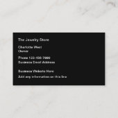 Carte De Visite Magasin De Bijoux Moderne À Deux Côtés (Dos)