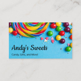 Carte De Visite Magasin de Bonbons Amusant et Coloré Entreprise de