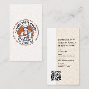 Carte De Visite Magasin de Boulangerie Pâtissier Dessert Friandise