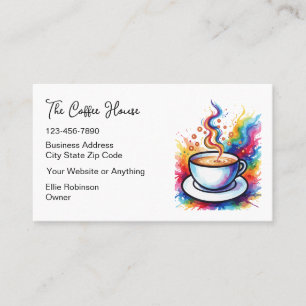 Carte De Visite Magasin de Café Coloré Tendance