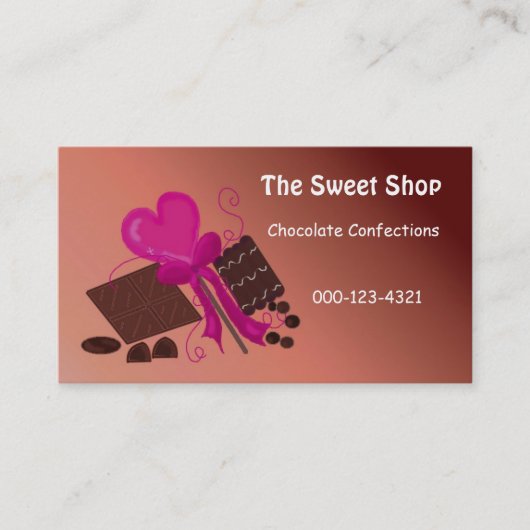 Carte De Visite Magasin de Chocolats Sucrés (Devant)