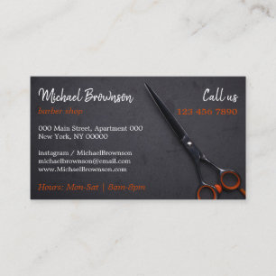 Carte De Visite Magasin de coiffure Chalk Scissor
