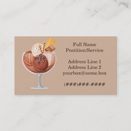 Carte De Visite Magasin de crème glacée (Devant)