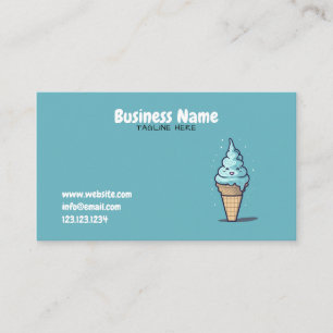 Carte De Visite Magasin de crème glacée Turquoise et noire