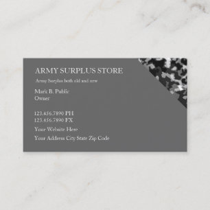 Carte De Visite Magasin de détail en surplus d'armée