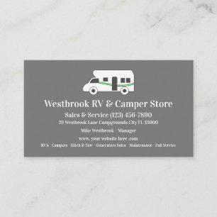 Carte De Visite Magasin De Détail RV Et Camper