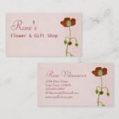Carte De Visite Magasin de fleuristes Fleurs sauvages rouges (Devant / Derrière)