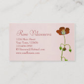 Carte De Visite Magasin de fleuristes Fleurs sauvages rouges (Dos)