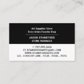 Carte De Visite Magasin de fournitures d'art moderne en gras (Dos)