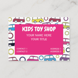 Carte De Visite Magasin de Jouets Voitures Colorées pour Enfants