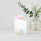 Carte De Visite Magasin de lavage aquarelle étonnante (Debout devant)