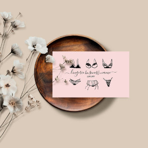 Carte De Visite Magasin de lingerie mode sous-vêtements rose blush
