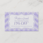 Carte De Visite Magasin de mode de beauté zigzag violet référer un (Devant)
