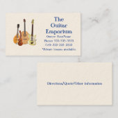 Carte De Visite Magasin de musique/professeur de guitare (Devant / Derrière)