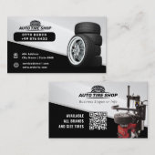 Carte De Visite Magasin de pneus auto moderne | Noir (Devant / Derrière)