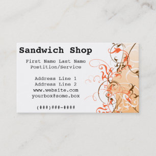 Carte De Visite Magasin de sandwich