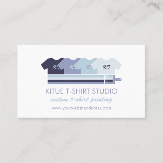 Carte De Visite Magasin de vêtements bleus Impression à la demande (Devant)