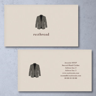 Carte De Visite Magasin de vêtements d'occasion minimaliste