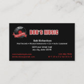 Carte De Visite Magasin d'enregistrements (Devant)