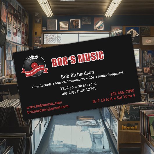 Carte De Visite Magasin d'enregistrements