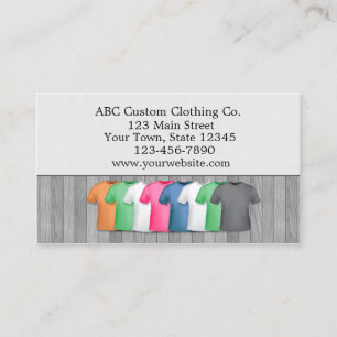 Carte De Visite Magasin d'habillement de T-shirt