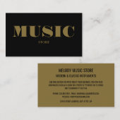 Carte De Visite Magasin d'instruments de musique élégant (Devant / Derrière)