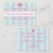 Carte De Visite Magasin doux de couronne rose grand (Devant / Derrière)