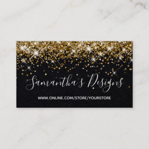 Carte De Visite Magasin en ligne de paillettes d'or brillant sur p