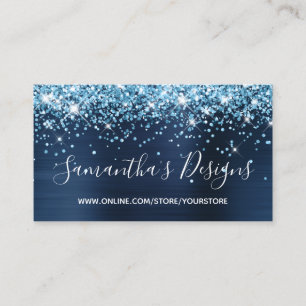 Carte De Visite Magasin en ligne de papier d'aluminium Navy Blue G