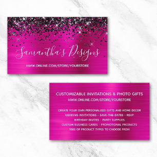 Carte De Visite Magasin en ligne de papier d'aluminium rose chaud