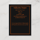 Carte De Visite Magasin horrible de Halloween de silhouette de (Dos)