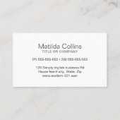 Carte De Visite Magasin immobilier de maison décorateur d'intérieu (Dos)