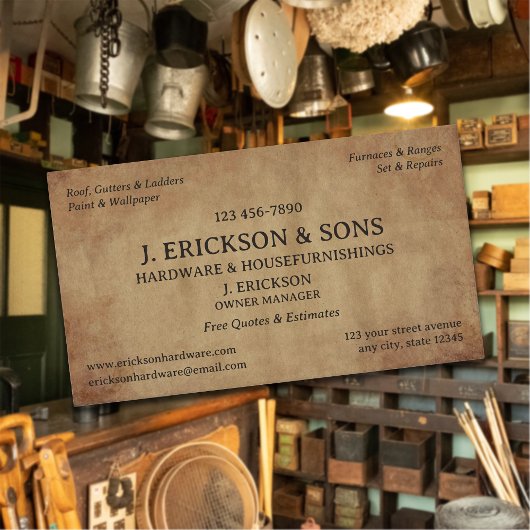 Carte De Visite Magasin matériel rustique