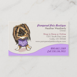 Carte De Visite Magasin Pomeranian à la mode de boutique d'animal