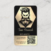 Carte De Visite Magasin professionnel de coiffeur noir & or Loyaut (Devant)