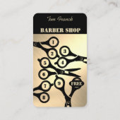 Carte De Visite Magasin professionnel de coiffeur noir & or Loyaut (Dos)