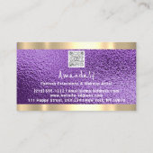 Carte De Visite Magasiner CODE QR Logo rose métallique (Dos)