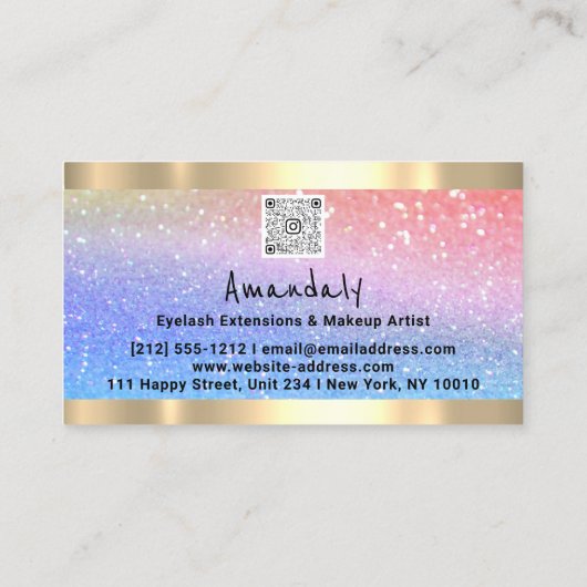 Carte De Visite Magasinez QR CODE Logo Holographique Arc-en-ciel (Dos)