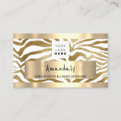 Carte De Visite Magasinez QR CODE Logo Métallic Or, Blanc (Devant)