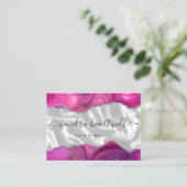 Carte De Visite Magenta Agate Parties scintillant Argent Luxe (Debout devant)