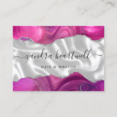 Carte De Visite Magenta Agate Parties scintillant Argent Luxe (Devant)