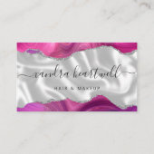 Carte De Visite Magenta Agate Silver Glam Stylist Appointment (Devant)