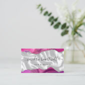 Carte De Visite Magenta Agate Silver Glitter Luxury Stylist (Debout devant)