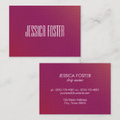 Carte De Visite Magenta chic minimaliste (Devant / Derrière)