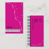 Carte de visite magenta de piano à queue (Devant / Derrière)